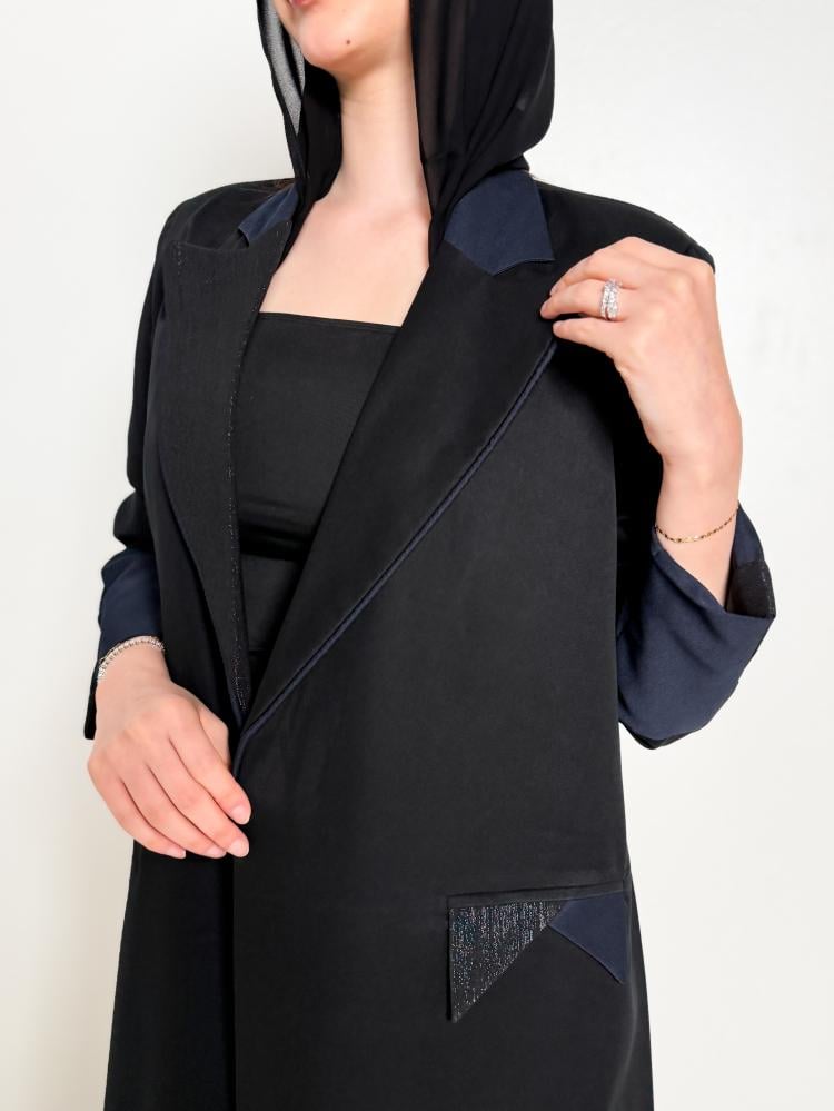 Abaya blazer with a collar, luxurious design