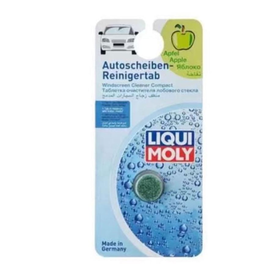 A capsule added to windshield washer water to increase water effectiveness and clean the car glass
