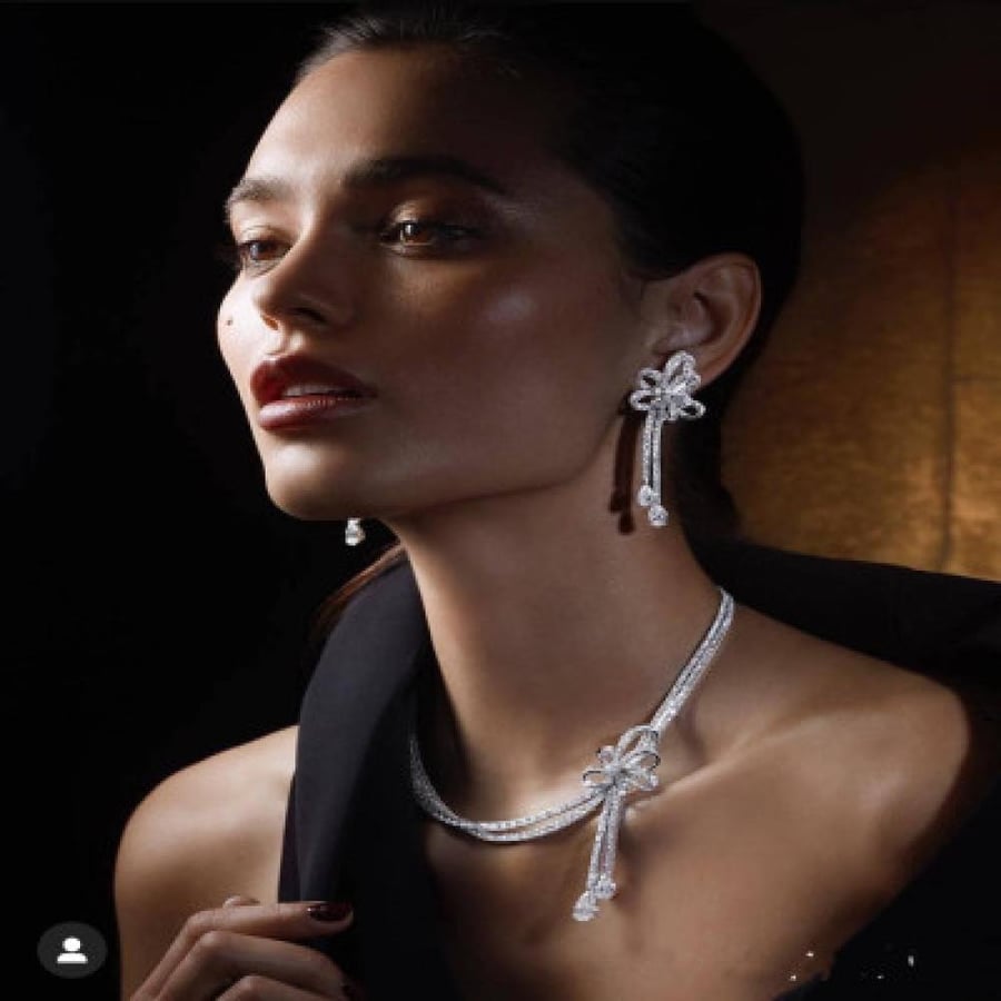 Janekelly 2pcs Bridal Zirconia Full Jewelry Sets For Women Party, Luxury Dubai Nigeria CZ C