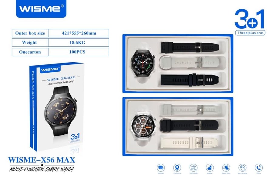 ساعة ذكية WISME موديل X56 Max – عصرية وقوية