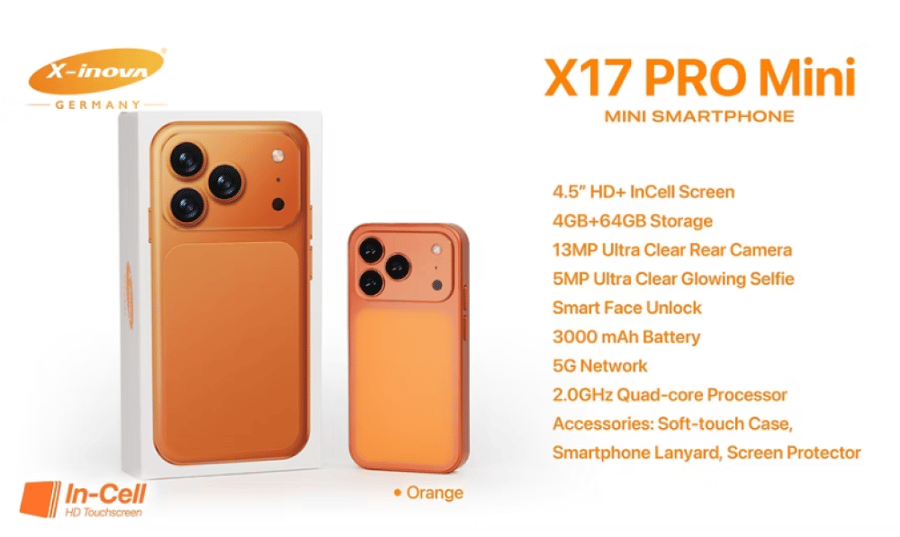 X17 Pro Mini  4GB+64GB 4.5” In-Cell Screen 2.0GHz Quad-core Processor