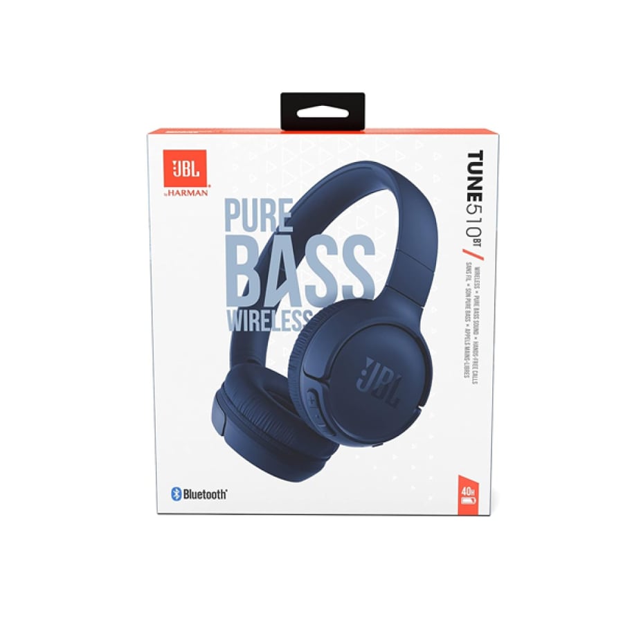 سماعة JBL Tune 510BT لاسلكية بلوتوث (أسود / أزرق)