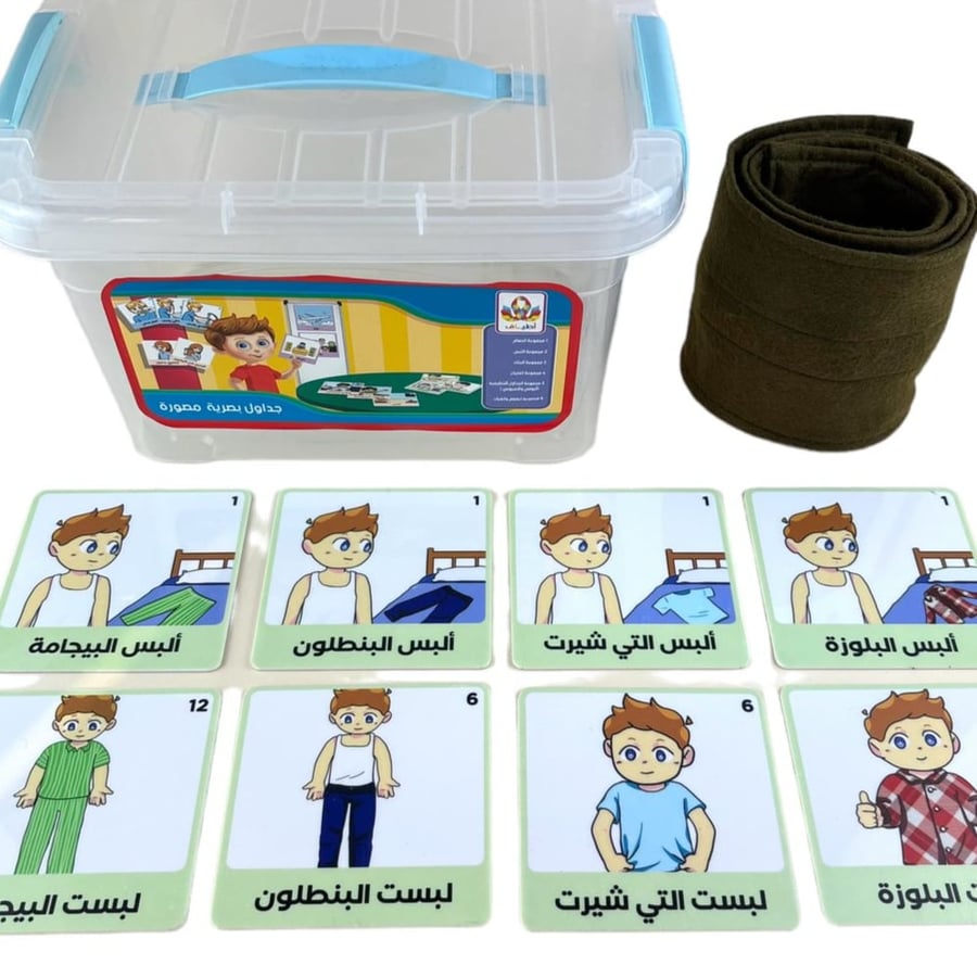 جدول بصري للعنايه الذاتيه للتوحد والاحتياجات الخاصه جدول اللبس
