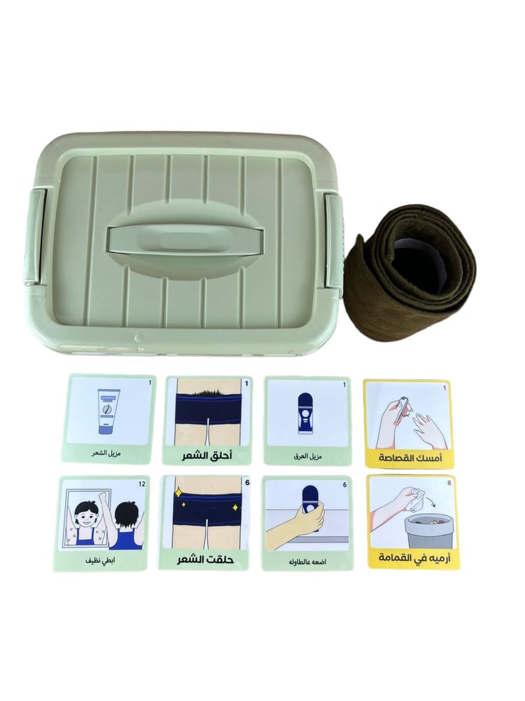 جدول بصري للعنايه الذاتيه للشباب للتوحد والاحتياجات الخاصه