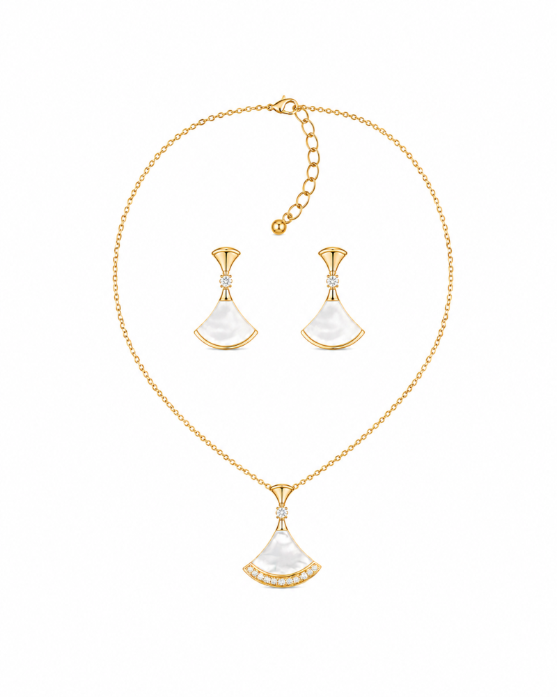 A set with an elegant design inspired by the shape of flowers