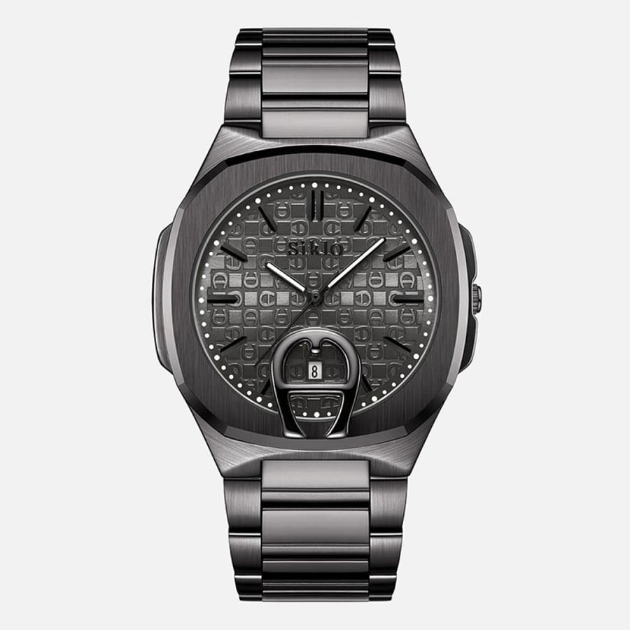 Men's watch with a modern style, gunmetal color