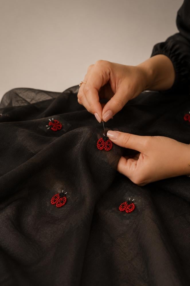 Beaded Ladybug Tarha