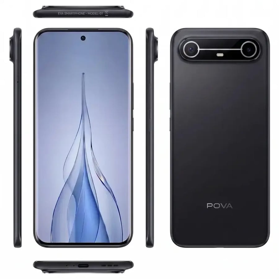 تكنو POVA Slim 5G (نسخة الشرق الأوسط) | سعة 256GB ورام 16GB (8+8)  لون أسود فاخر