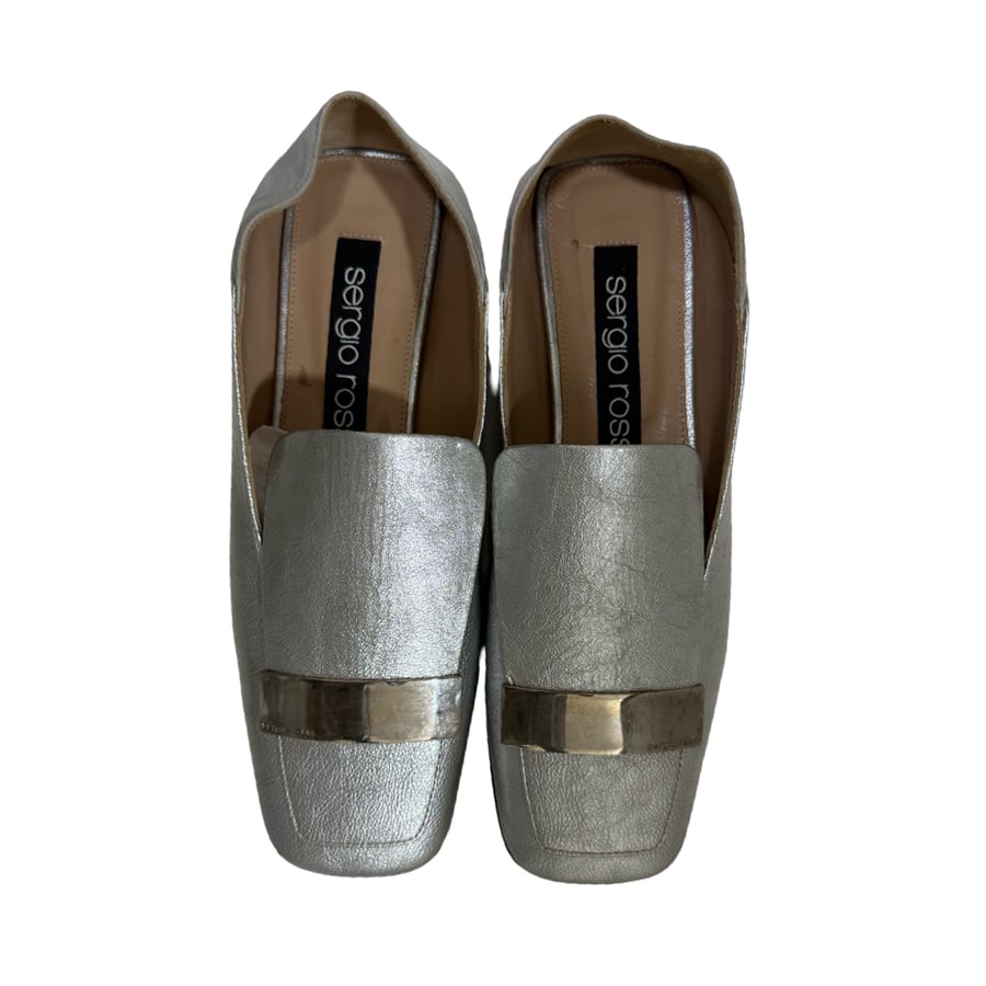 Sergio rossi silver loafer