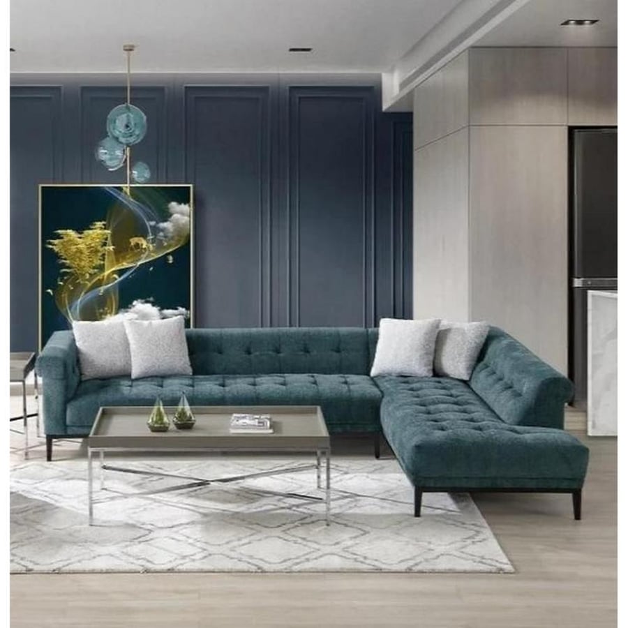 كنبة زاوية 300×280×85×85 سم - أخضر - SOFSTYLE221