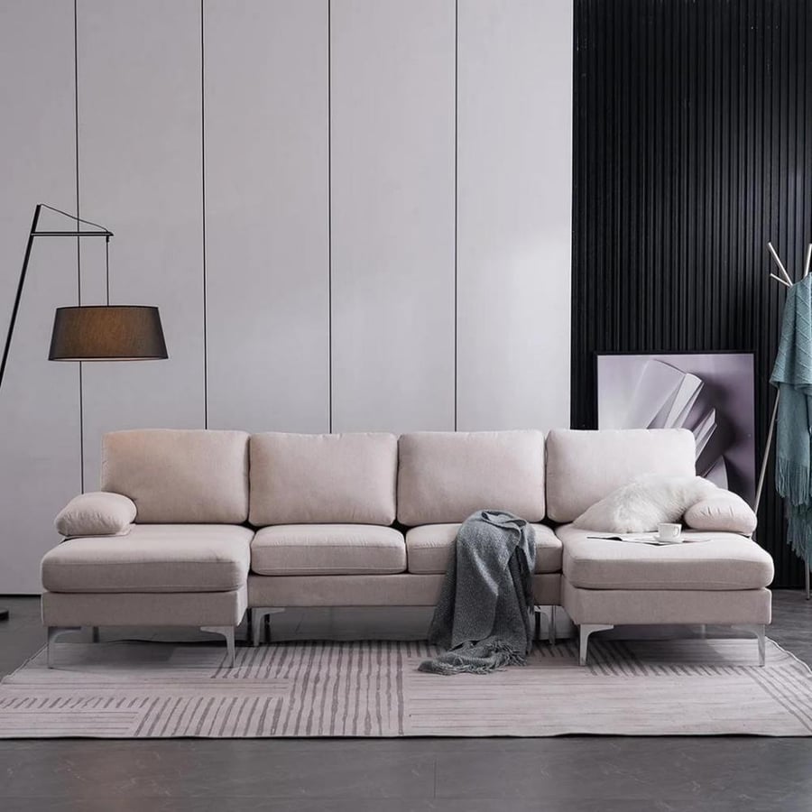 كنبة زاوية 75×300×200×80 سم - بيج