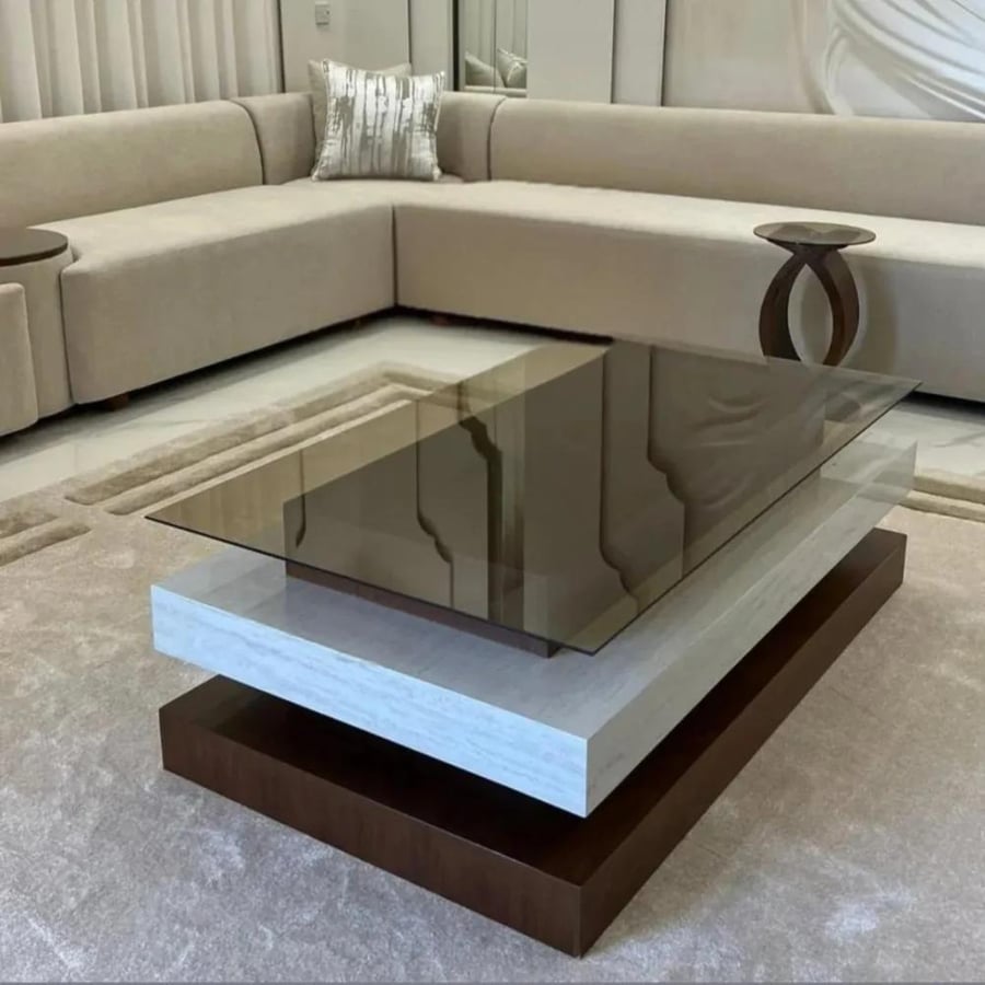 طقم طاولة كنب مع 6 خدمة طاولات الهبة -3