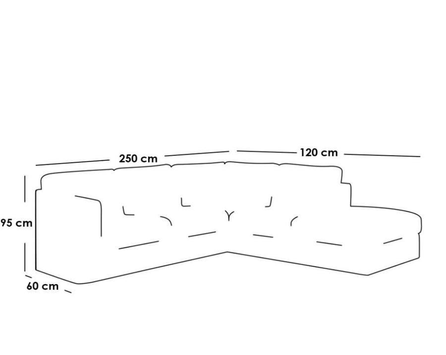 كنبة زاوية 250×120×60×95 سم - أخضر - LO.HO.107
