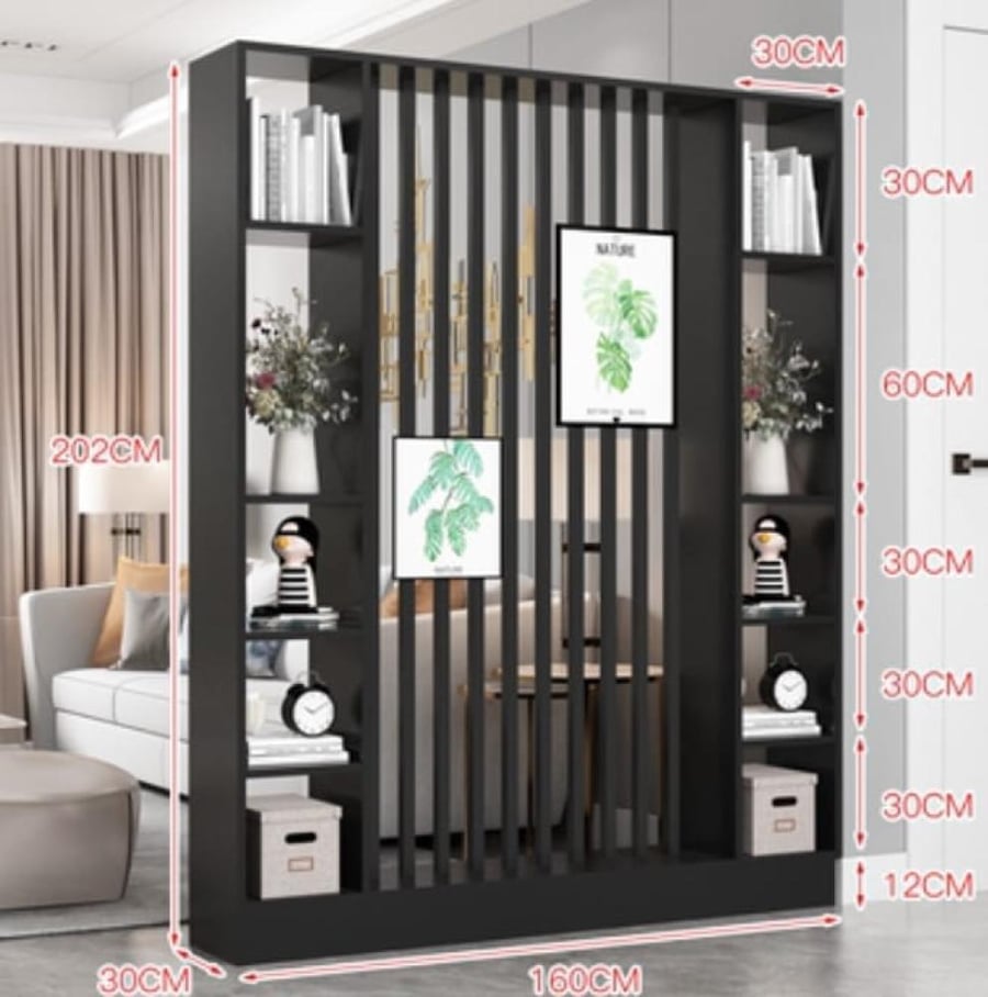 حاجز جداري بتصميم رائع مع خزانة مقسمة مع أرفف