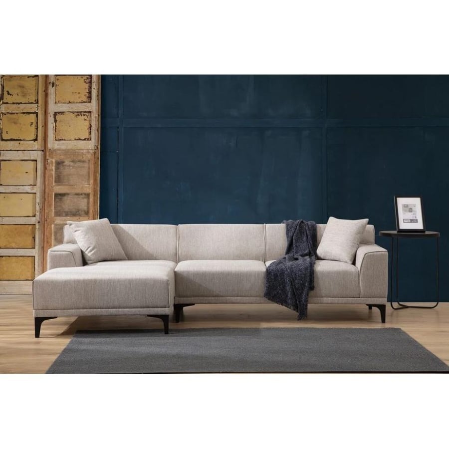 كنبة زاوية 250×165×90×85 سم - بيج