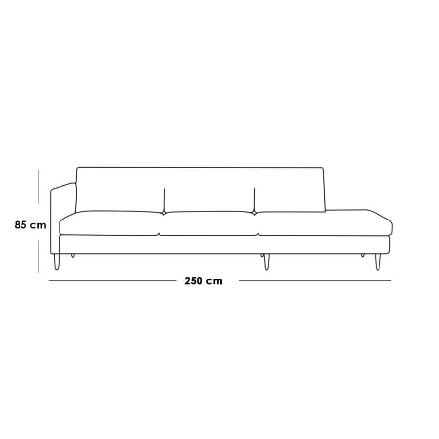 Four-seat sofa made of Swedish wood and Thai MDF and linen - beige