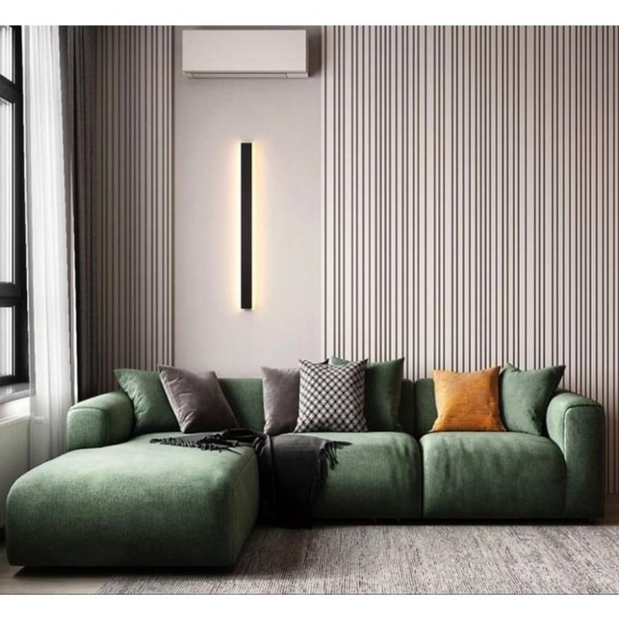 Swedish wood corner sofa and suede - green