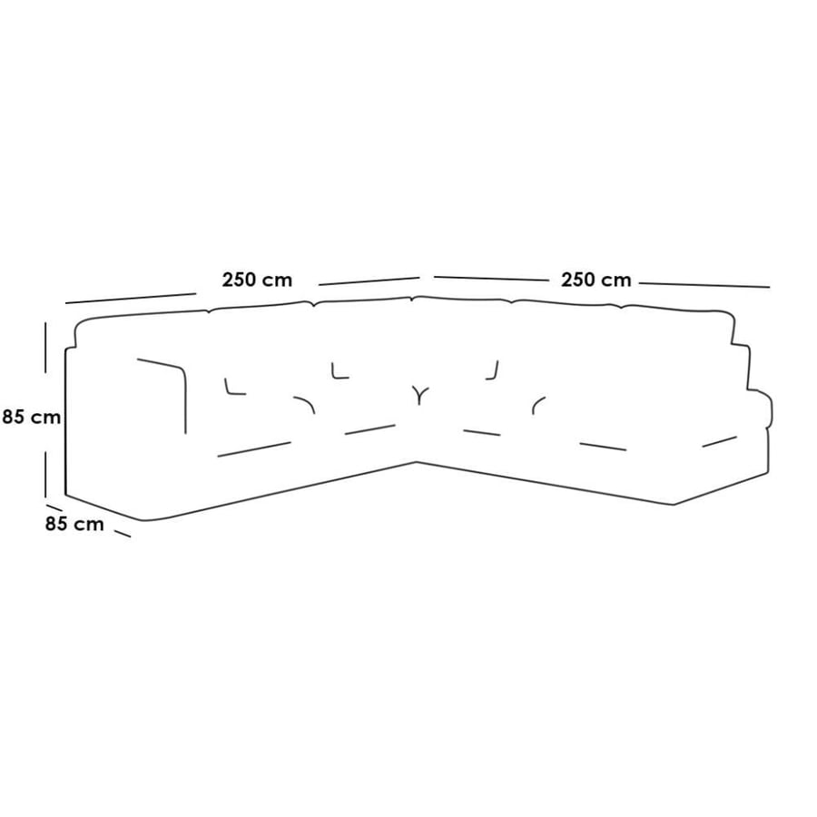 Corner sofa MDF Thai and linen - blue