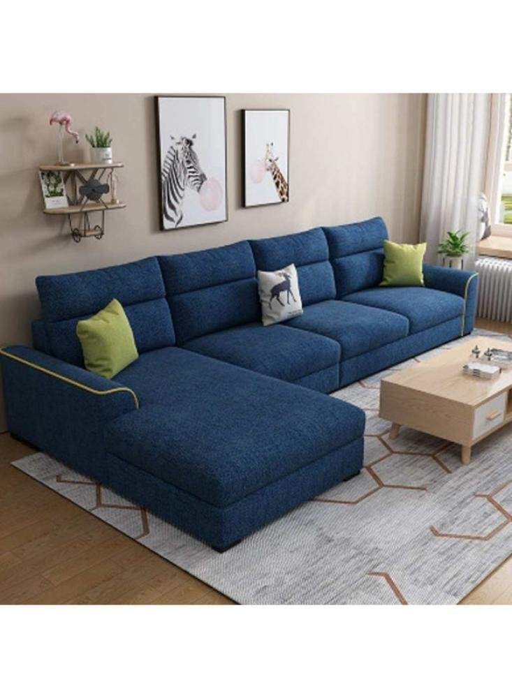 Corner sofa in blue color - 80x150x90x280 cm