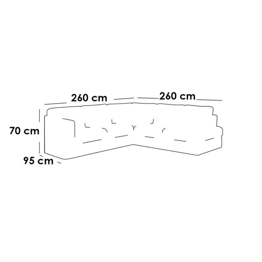 Swedish wood and linen corner sofa - gray