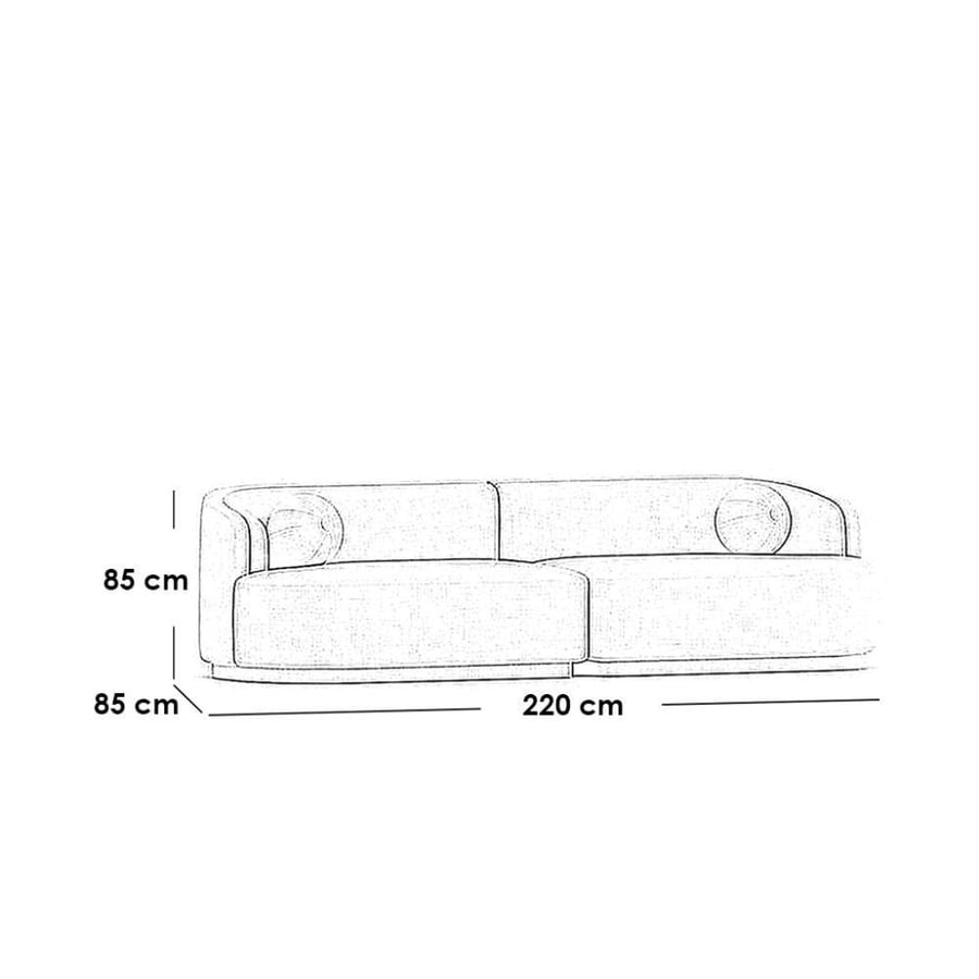 Three-seat sofa, Swedish wood and Chanel - beige