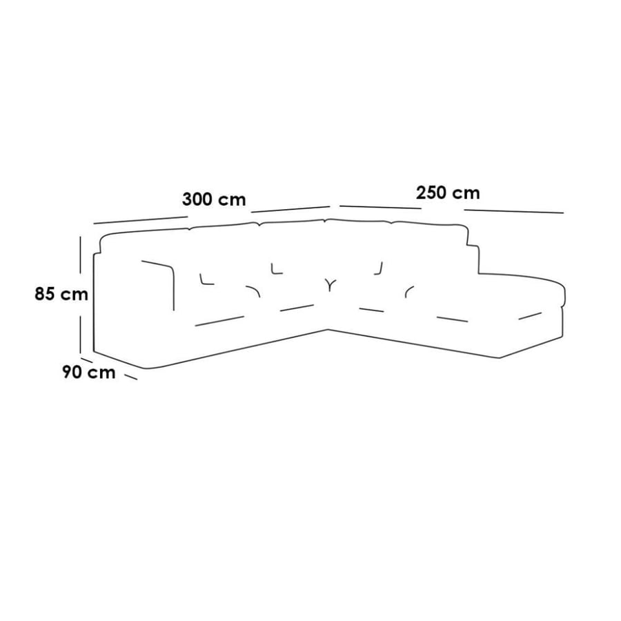 Swedish wood and MDF Thai linen corner sofa - beige