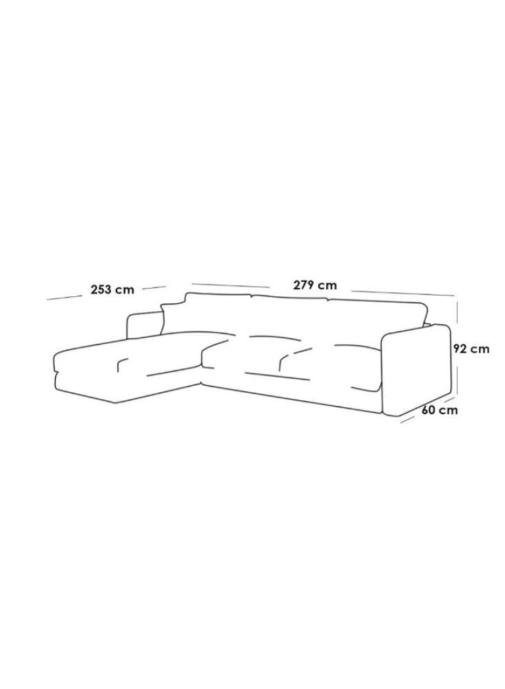 Corner sofa 279×253×60×92 cm - Beige