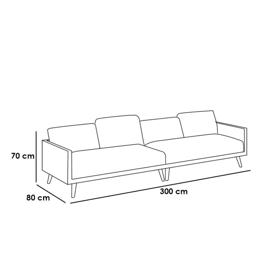 Sofa 300×80×70 cm - gray