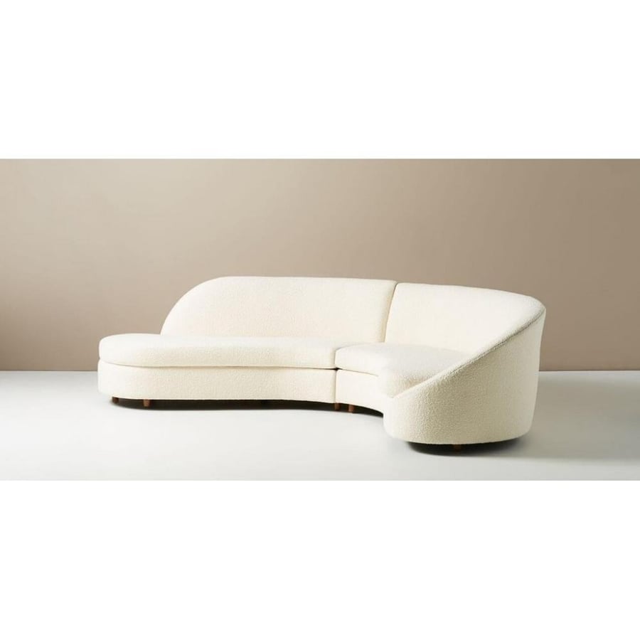 Sofa 4 seats Swedish wood and linen - off white