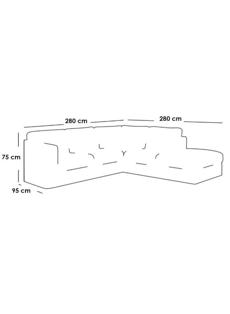 Corner sofa from Swedish wood and linen - beige