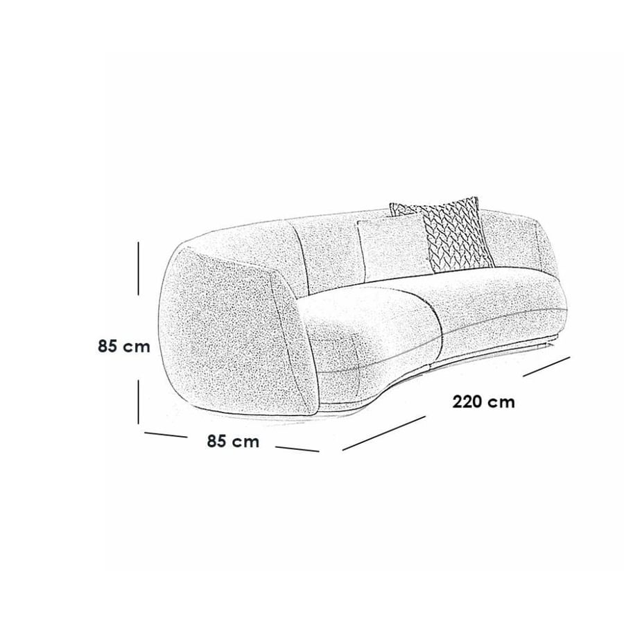 Three-seat sofa, Swedish wood, and pouf - pink