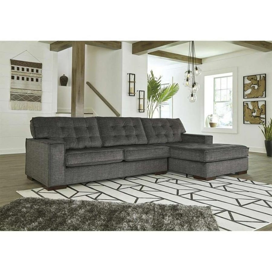 Corner sofa MDF Thai and linen - gray