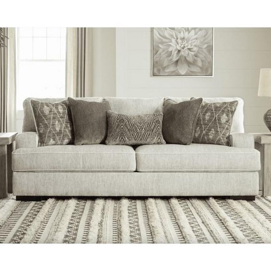 Three-seater sofa with Swedish wood and Chanel - gray