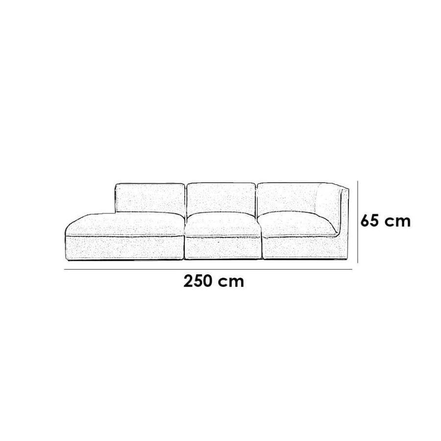 Sofa with three seats Swedish wood and linen - gray