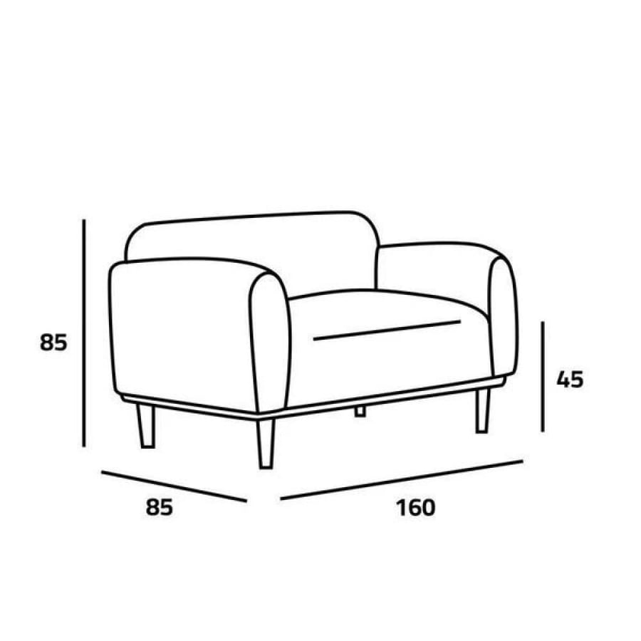 Sofa made of upholstery and Swedish wood, two-seater, size 160x85x85 cm - black - from Home House