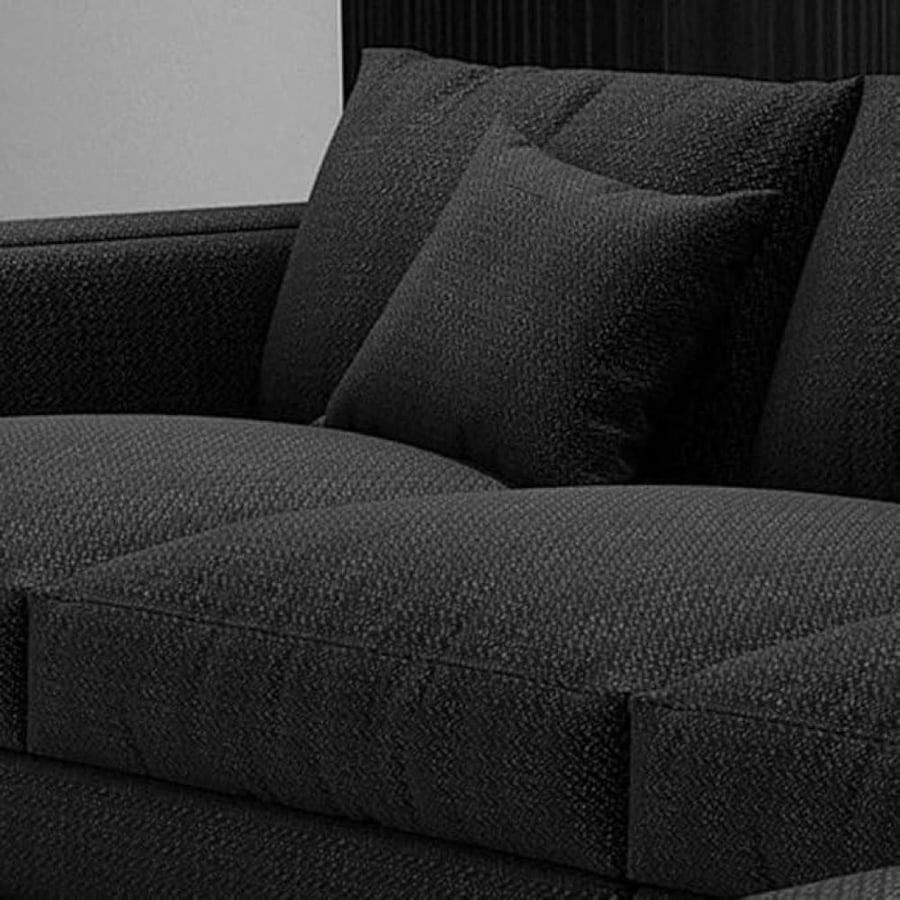 Corner sofa size 320 × 190 × 80 × 95 cm, black color