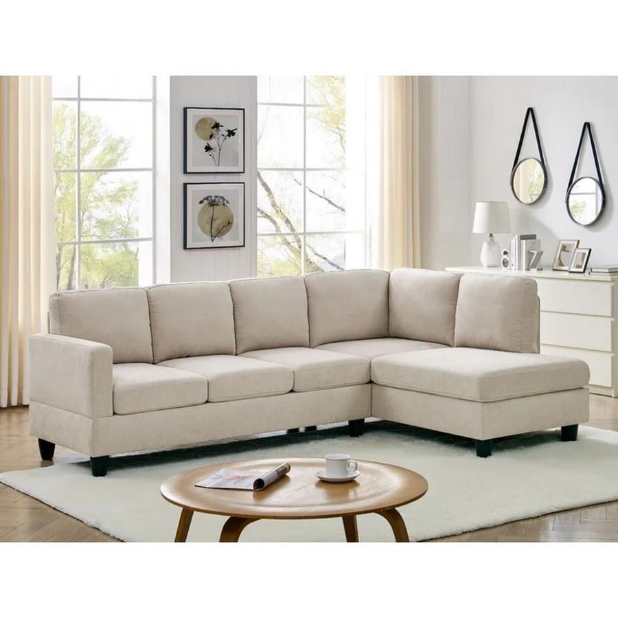 Corner sofa 250×85×180×90 cm - Beige