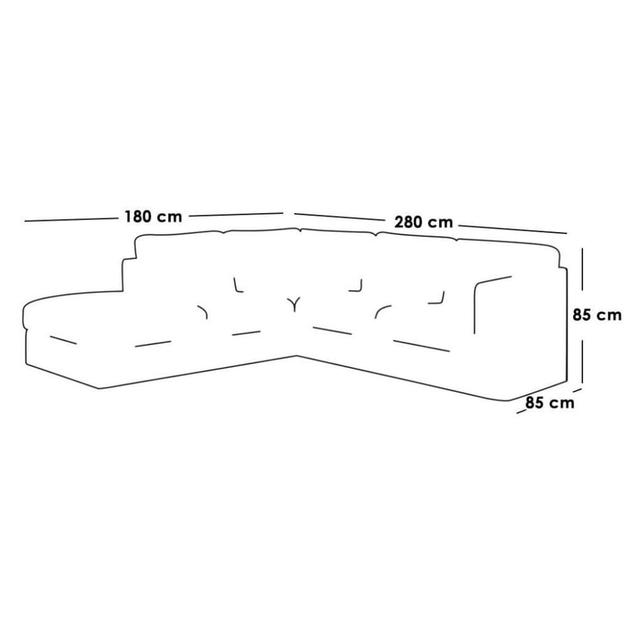 Corner sofa MDF Thai and velvet - orange