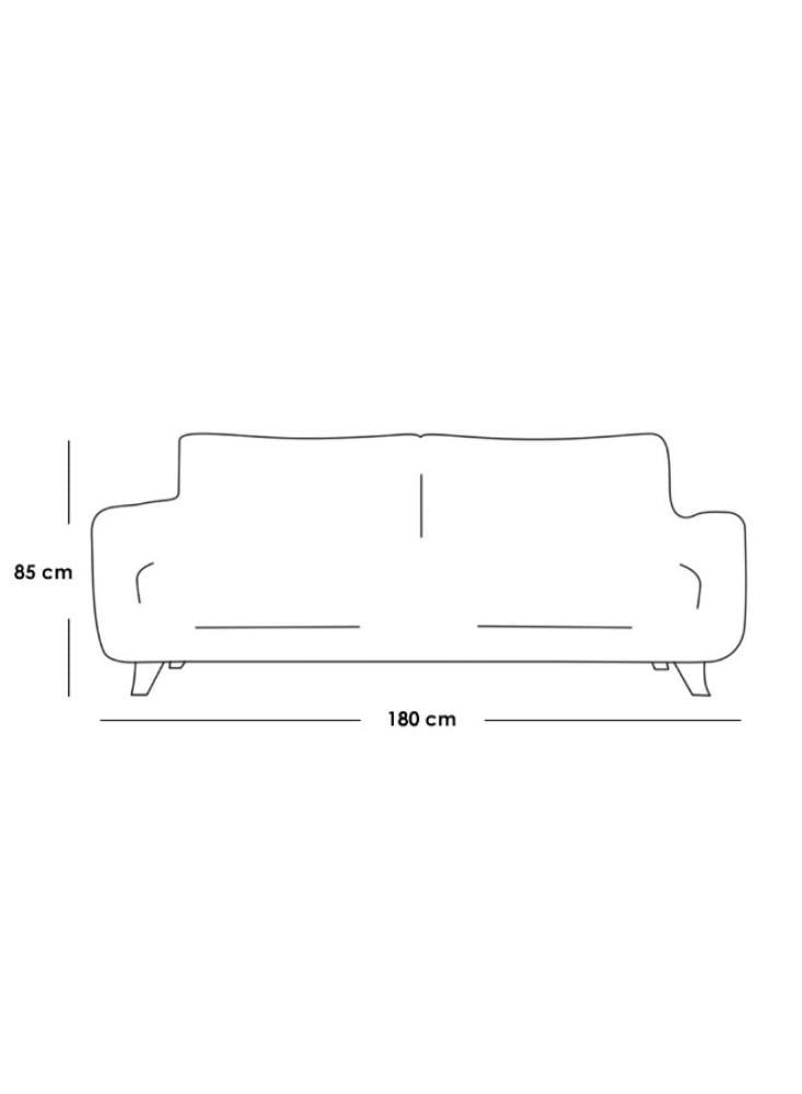 Two-seater sofa with dimensions 85x85x180 cm - White
