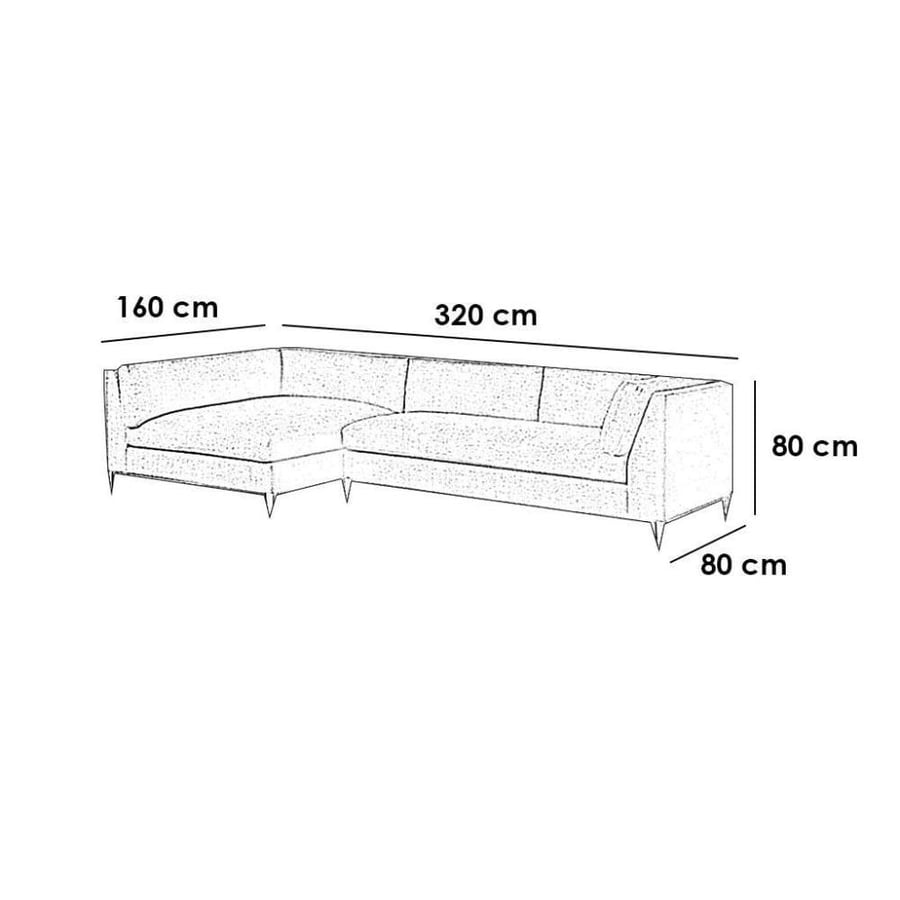 Swedish wood and MDF corner sofa and Thai linen and iron - gray
