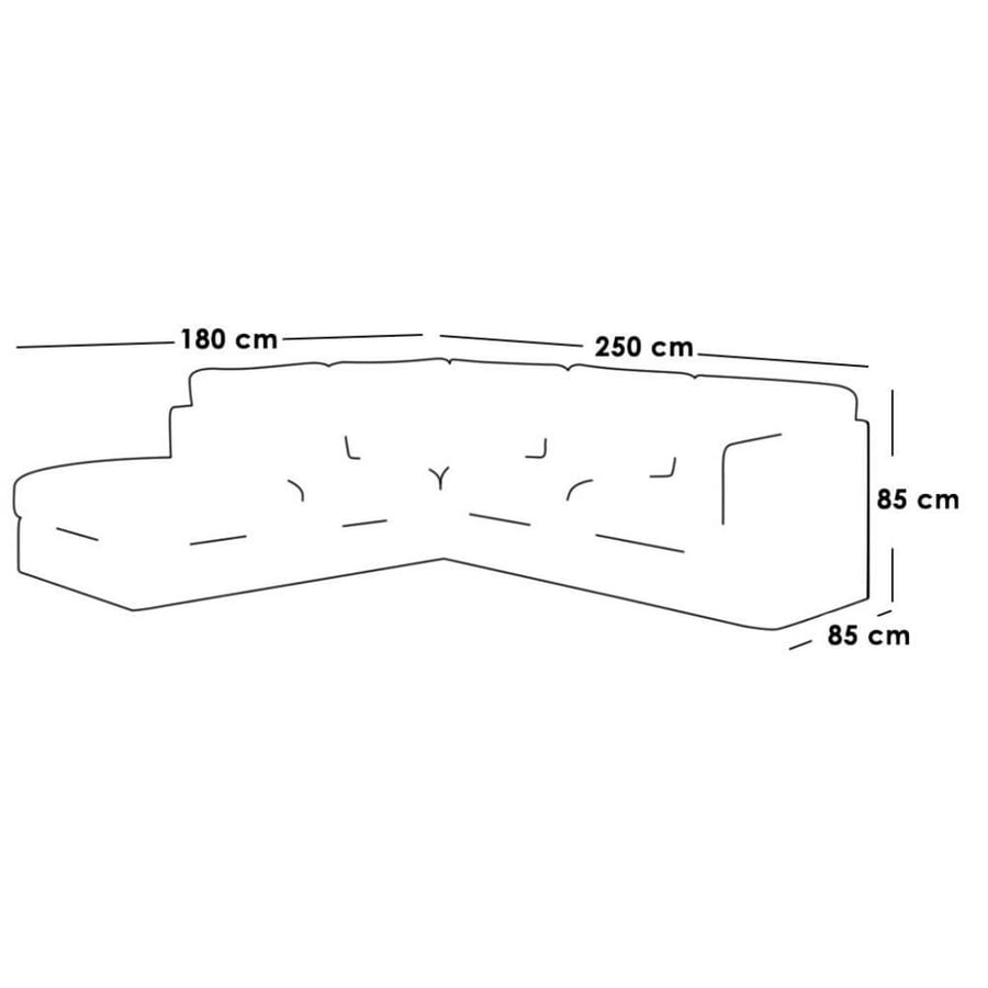 Corner sofa 85×180×85×250 cm - Red