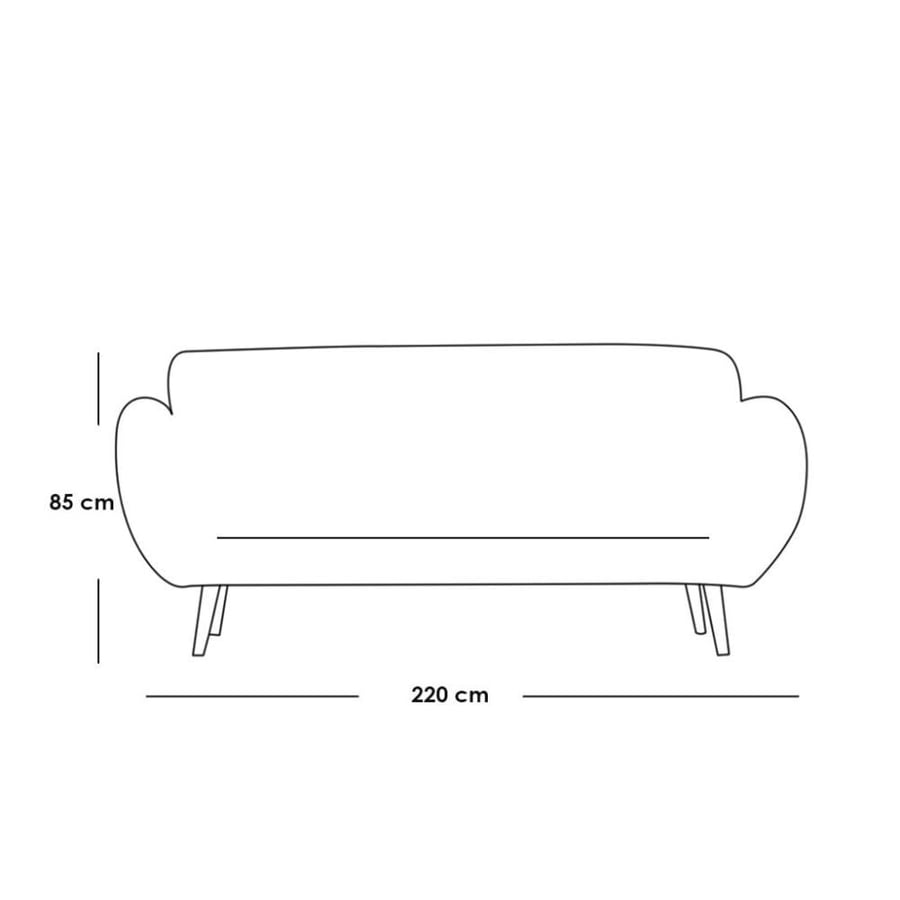 Three-seat Swedish velvet sofa - brown