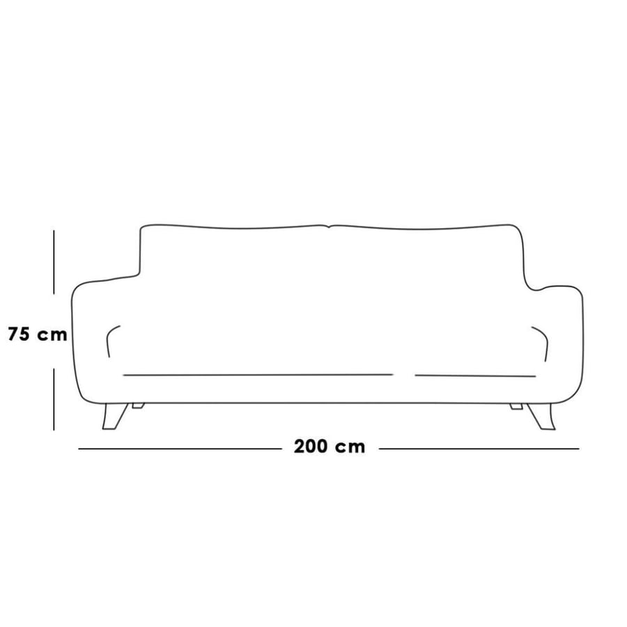 Three-seat sofa MDF Thai and linen - gray