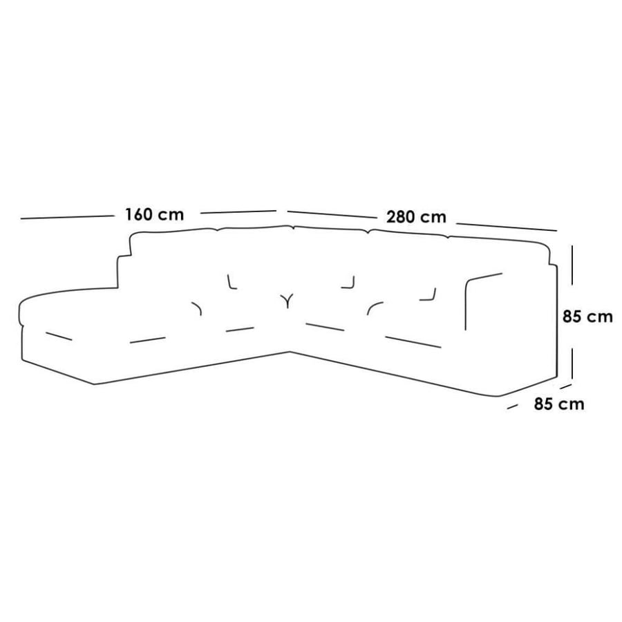 Corner sofa MDF and linen - gray