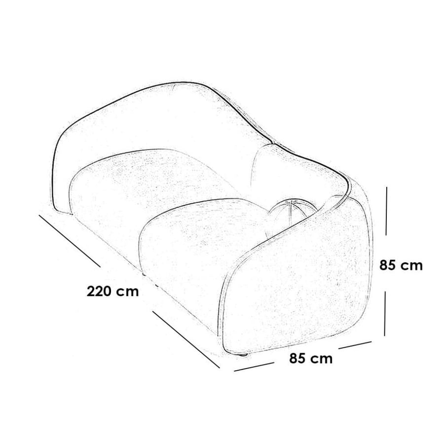 Three-seat sofa with Swedish wood and velvet - brown
