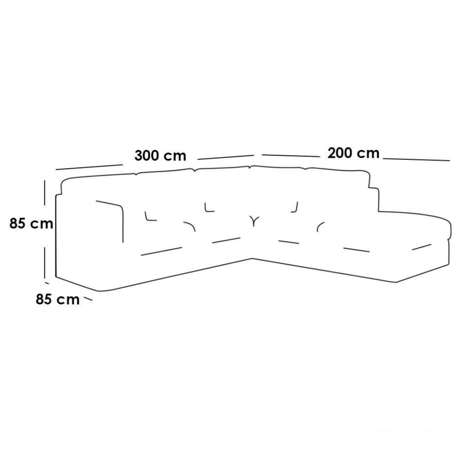 Corner sofa - Finnish wood - gray - 85×200×300×85 cm