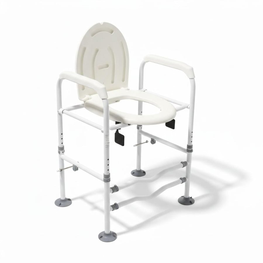كرسي و ساند حمام مطور 2*1 52 سم - Upgraded Shower Commode Chair with Support 2*1 52 cm