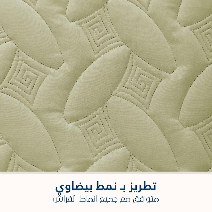 مفرش مضغوط قطن مفرد - 3 قطع - سلسلة ألبيانا - أخضر فاتح