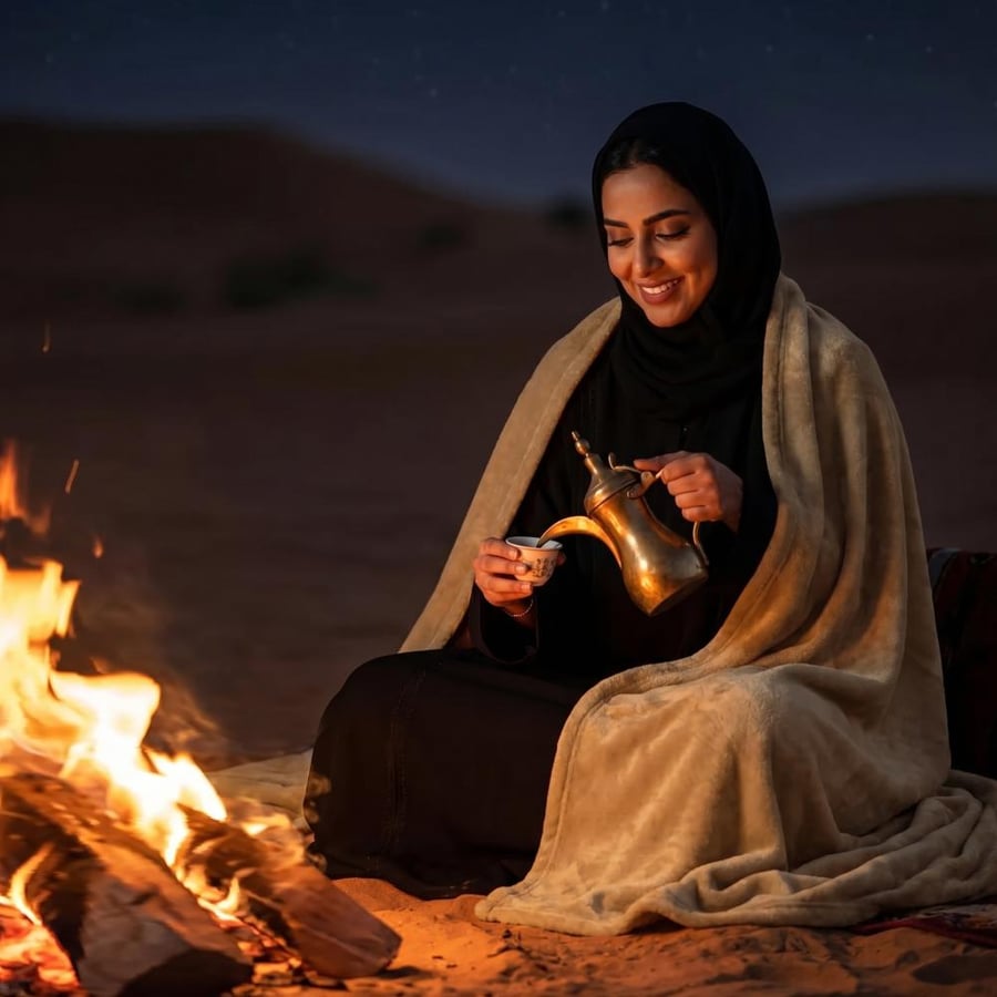 بطانية مخمل خفيفة نفر 230 × 170 - سلسلة رواء - جمل داكن
