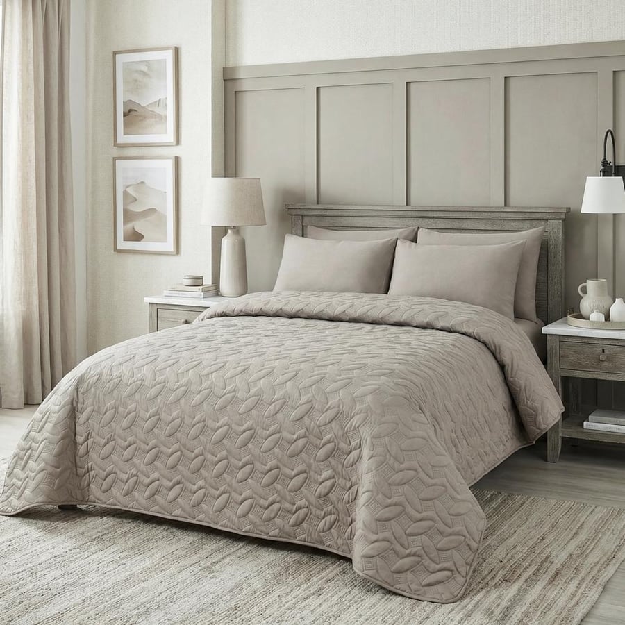 Compressed single bedspread - 3 pieces - Ilmera series - new gray